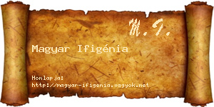 Magyar Ifigénia névjegykártya
